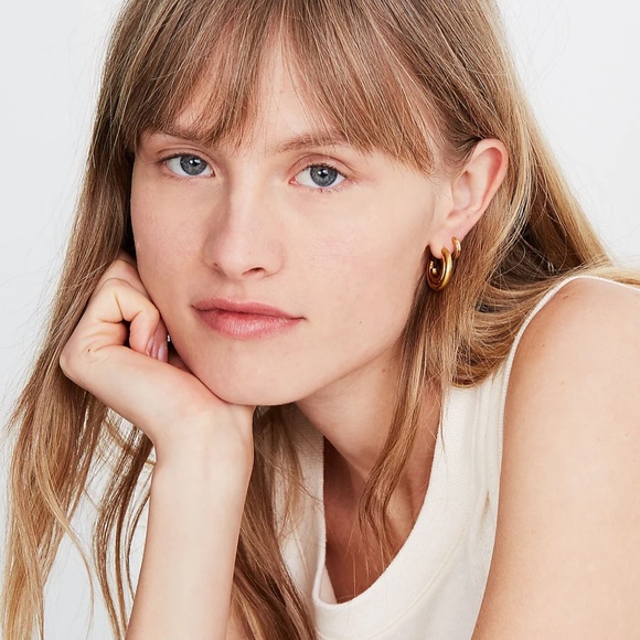 Delicate Collection Demi-Fine 14k Plated Small Hoop - Picture 2 of 4